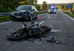nehoda motorkáře a odškodnění